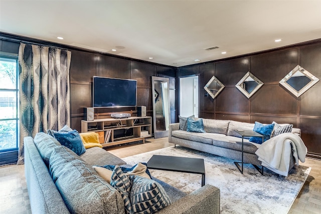 3241 Merrell Cir, Dallas, TX 75229 - living area featuring recessed lighting, crown molding, and a decorative wall