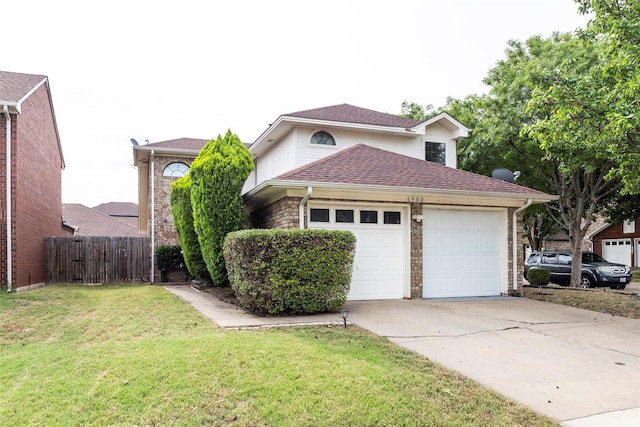 6900 Tudor Dr, Plano, TX 75023 - view of front of house featuring concrete driveway, an attached garage, a shingled roof, and brick siding