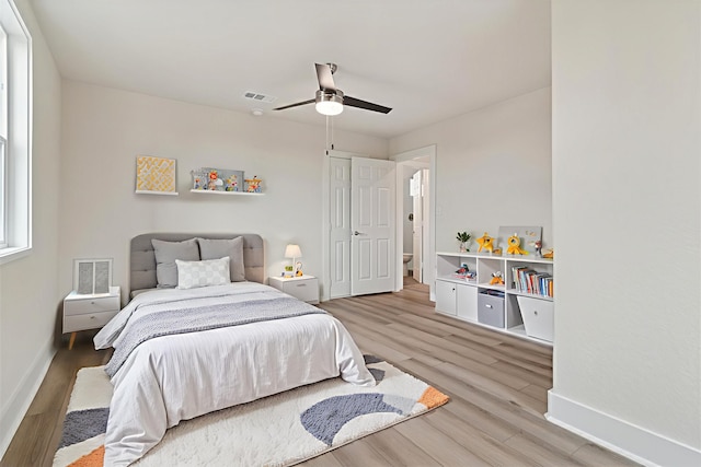 669 Massey Rd, Gunter, TX 75058 - bedroom featuring wood finished floors, baseboards, and ceiling fan