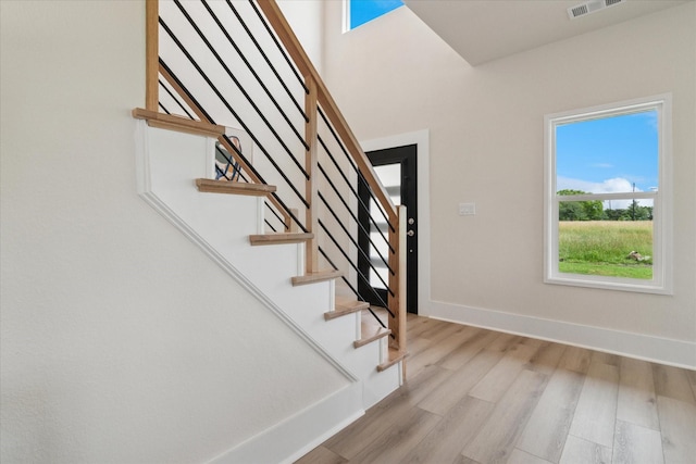 669 Massey Rd, Gunter, TX 75058 - entrance foyer featuring light wood-type flooring, stairs, and baseboards
