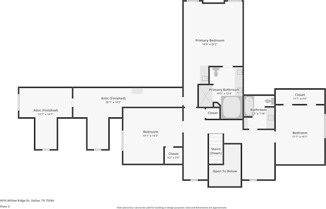 4016 Willow Ridge Dr, Dallas, TX 75244 - property floor plan