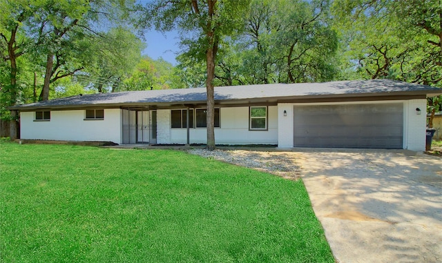 3404 Alhambra Dr, Forest Hill, TX 76119 - single story home with brick siding, concrete driveway, an attached garage, and a front yard