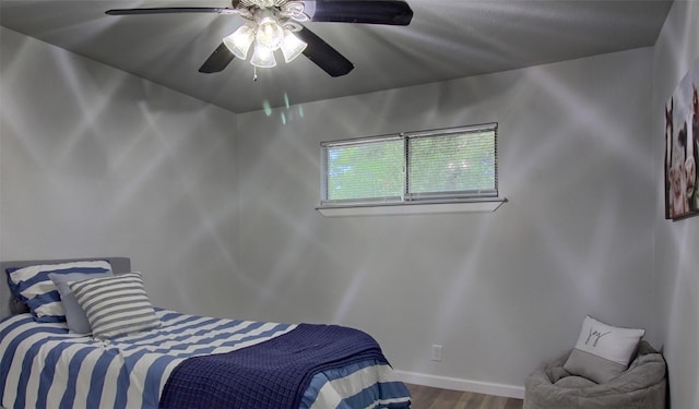 3404 Alhambra Dr, Forest Hill, TX 76119 - bedroom with wood finished floors, a ceiling fan, and baseboards