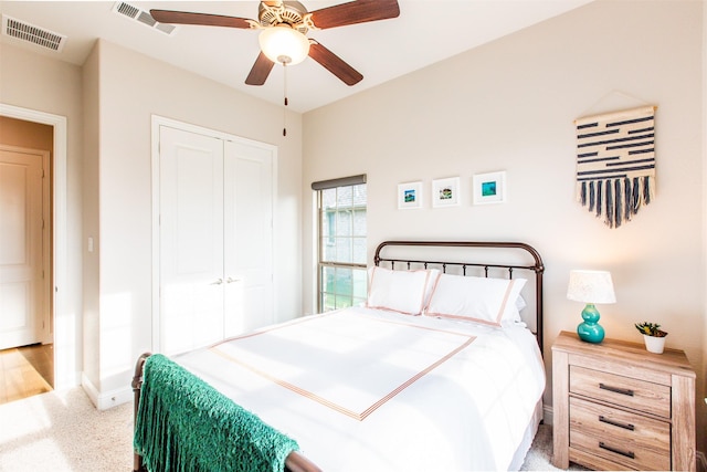 7721 Haddington, The Colony, TX 75056 - carpeted bedroom featuring a closet, ceiling fan, and baseboards