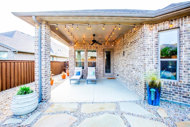 7721 Haddington, The Colony, TX 75056 - fenced backyard featuring ceiling fan and a patio area