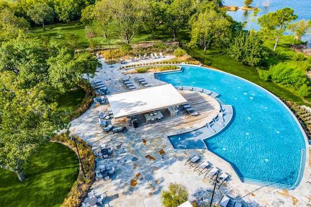 7721 Haddington, The Colony, TX 75056 - community pool featuring a water view and a patio