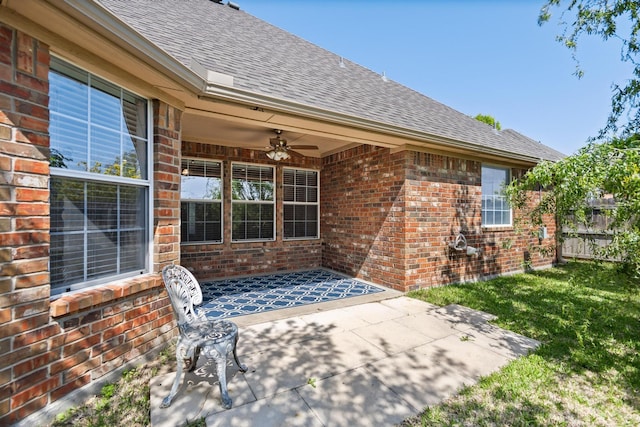 623 Madison Pl, Sherman, TX 75092 - view of patio / terrace with ceiling fan