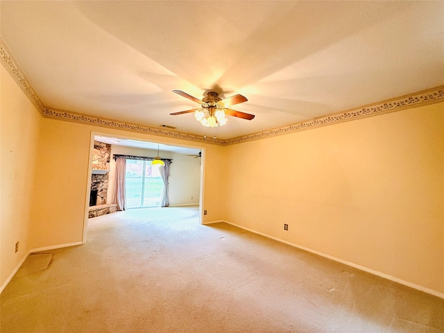 1210 Carroll Dr, Garland, TX 75041 - carpeted empty room featuring ceiling fan and baseboards