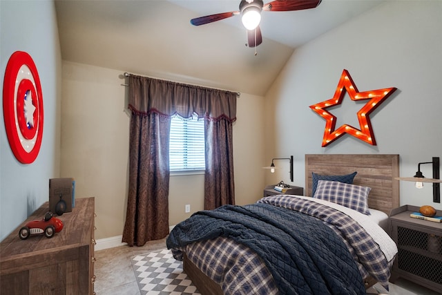 209 Pine Valley Ct, Fairview, TX 75069 - bedroom with vaulted ceiling and a ceiling fan