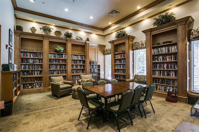 209 Pine Valley Ct, Fairview, TX 75069 - dining room featuring ornamental molding, healthy amount of natural light, and recessed lighting