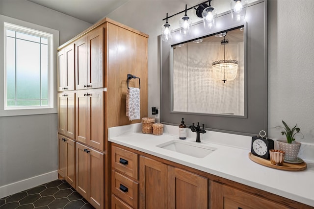 100 Tall Grass Ct, Weatherford, TX 76087 - bathroom featuring vanity, tile patterned floors, and baseboards