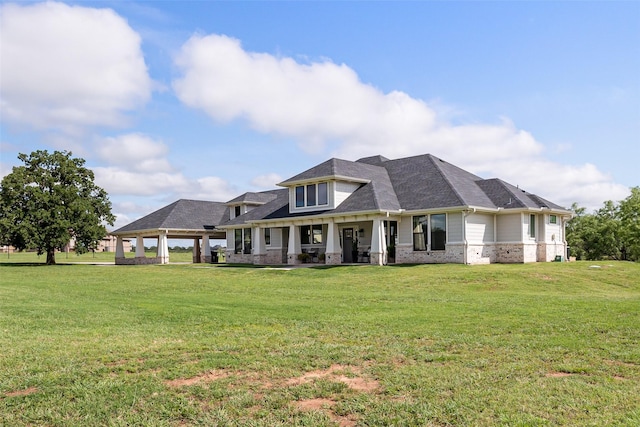 100 Tall Grass Ct, Weatherford, TX 76087 - craftsman-style house with a front yard, brick siding, and a porch