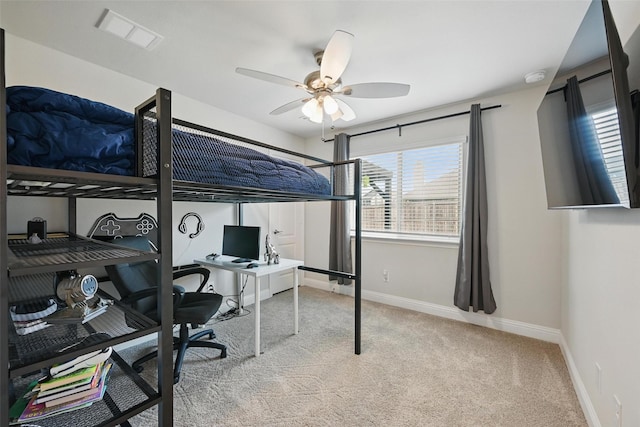 801 Dove Haven Ln, Melissa, TX 75454 - carpeted bedroom with a desk, baseboards, and ceiling fan