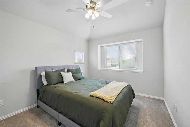 801 Dove Haven Ln, Melissa, TX 75454 - bedroom with carpet flooring, baseboards, ceiling fan, and vaulted ceiling