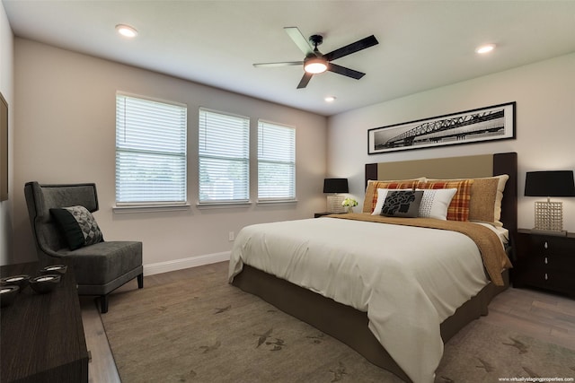 1110 Howley Ct, Forney, TX 75126 - bedroom featuring wood finished floors, baseboards, recessed lighting, and a ceiling fan