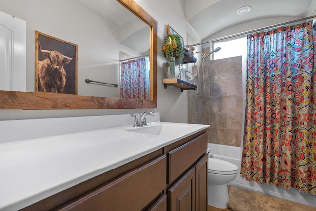 15712 Oak Pointe Dr, Fort Worth, TX 76177 - bathroom featuring vanity, shower / bath combo, and toilet