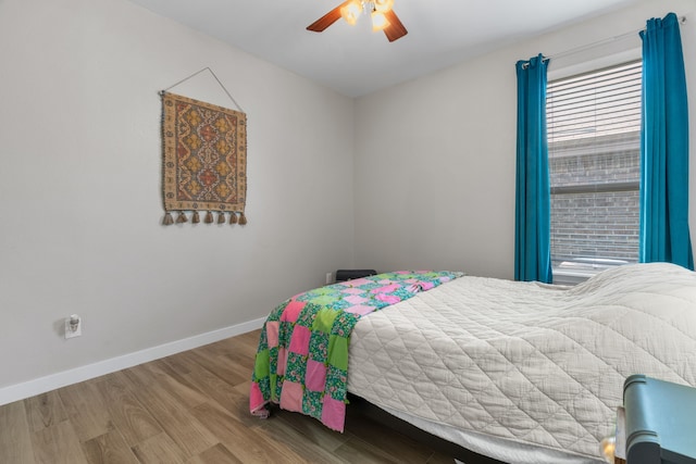15712 Oak Pointe Dr, Fort Worth, TX 76177 - bedroom featuring wood finished floors, baseboards, and a ceiling fan