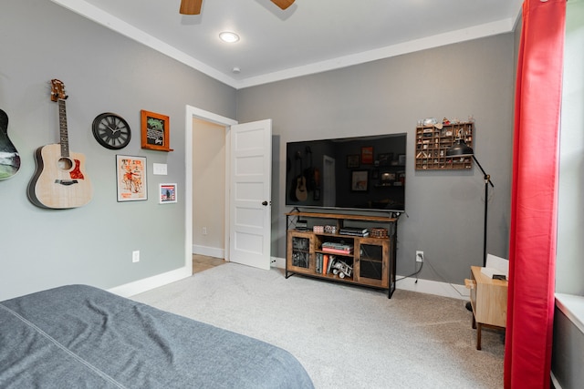 853 County Road 2215, Decatur, TX 76234 - bedroom with carpet floors, baseboards, and ceiling fan