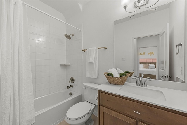 2012 Grover Ln, Rockwall, TX 75087 - full bath with vanity, shower / tub combo with curtain, ensuite bathroom, and toilet