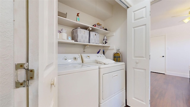 903 Turtle Lake Blvd Unit 268, Irving, TX 75060 - laundry room featuring separate washer and dryer and dark wood finished floors