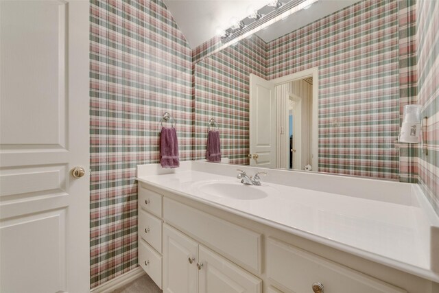 808 Country Club Dr, Heath, TX 75032 - bathroom featuring vanity and wallpapered walls