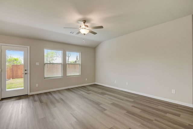 944 Linden Ct, Lavon, TX 75166 - spare room with a ceiling fan, light wood-type flooring, and baseboards