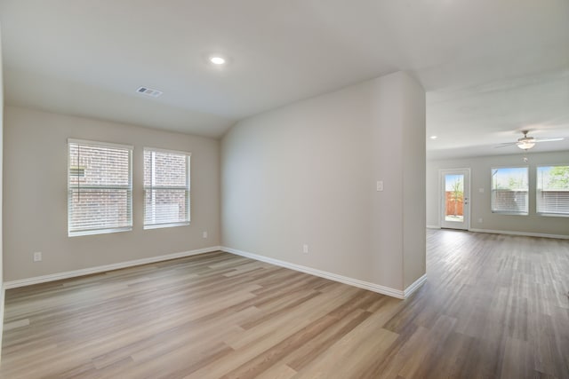 944 Linden Ct, Lavon, TX 75166 - spare room with light wood finished floors, baseboards, a ceiling fan, and recessed lighting
