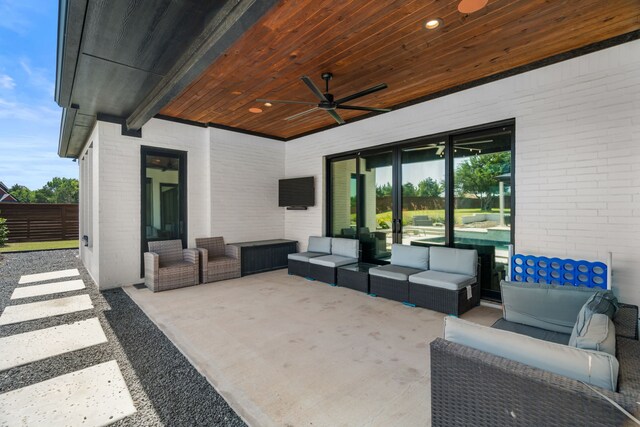 4940 Golden Bell Ln, Midlothian, TX 76065 - view of patio / terrace with outdoor lounge area and ceiling fan