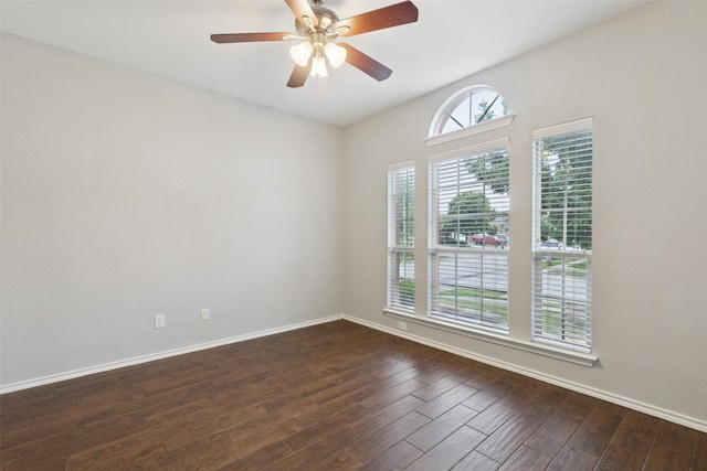 13100 Larks View Pt, Fort Worth, TX 76244 - unfurnished room featuring dark wood-style flooring, baseboards, and ceiling fan