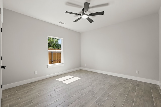 3813 Galvez Ave, Fort Worth, TX 76111 - unfurnished room featuring wood finished floors, ceiling fan, and baseboards
