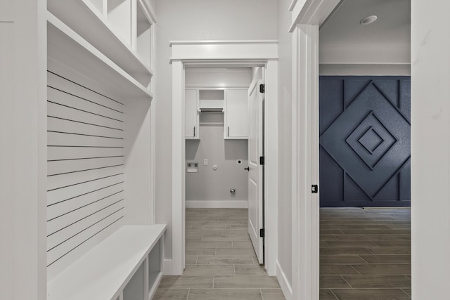 3813 Galvez Ave, Fort Worth, TX 76111 - mudroom featuring wood tiled floors and baseboards