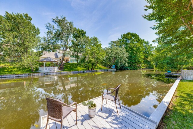 606 Kirby Ln, Richardson, TX 75080 - dock area featuring a water view and view of scattered trees