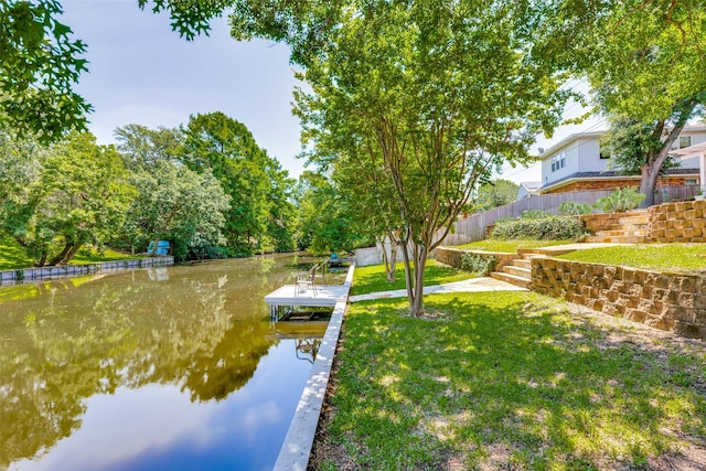 606 Kirby Ln, Richardson, TX 75080 - dock area with a water view and a yard