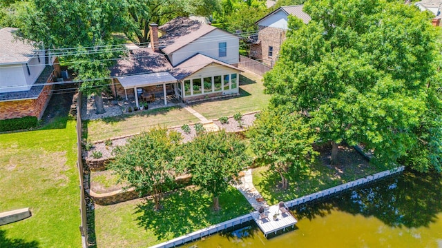 606 Kirby Ln, Richardson, TX 75080 - aerial view of property and surrounding area with a large body of water