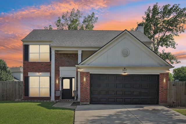 3017 Deanne Ct, Fort Worth, TX 76123 - view of front of property featuring brick siding, driveway, a garage, and a chimney