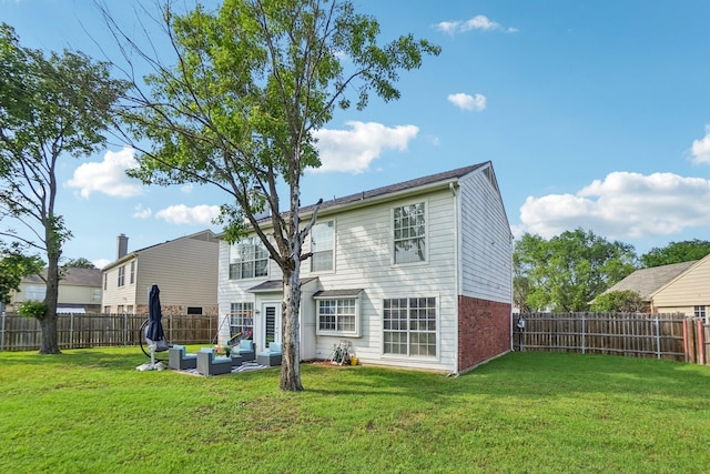 3017 Deanne Ct, Fort Worth, TX 76123 - back of property with an outdoor hangout area and brick siding
