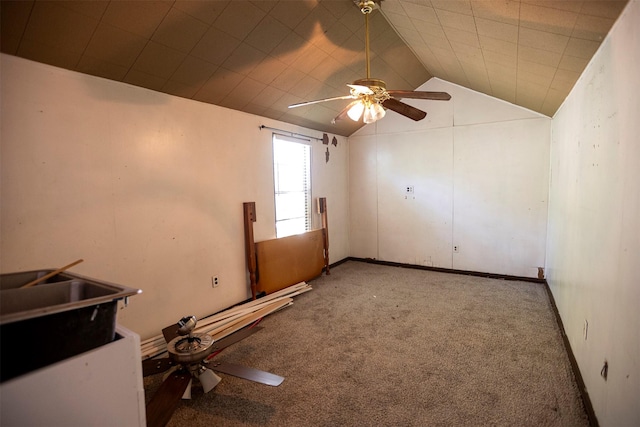 1109 Sayles Blvd, Abilene, TX 79605 - carpeted spare room featuring a ceiling fan and lofted ceiling