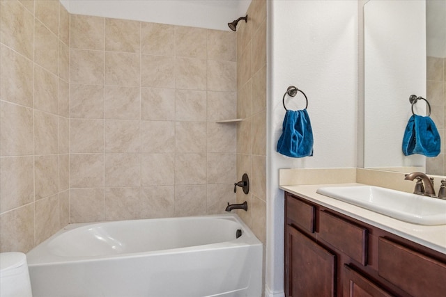1029 Spring Falls Dr, Mckinney, TX 75071 - bathroom featuring vanity, shower / tub combination, and toilet