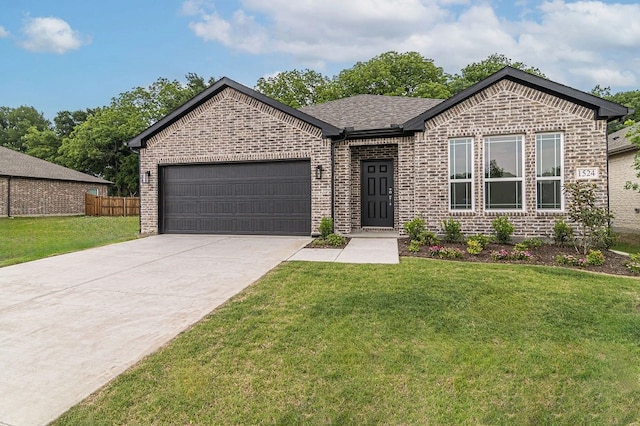 1524 Latimer Ct, Trenton, TX 75490 - view of front of house with brick siding, an attached garage, and concrete driveway