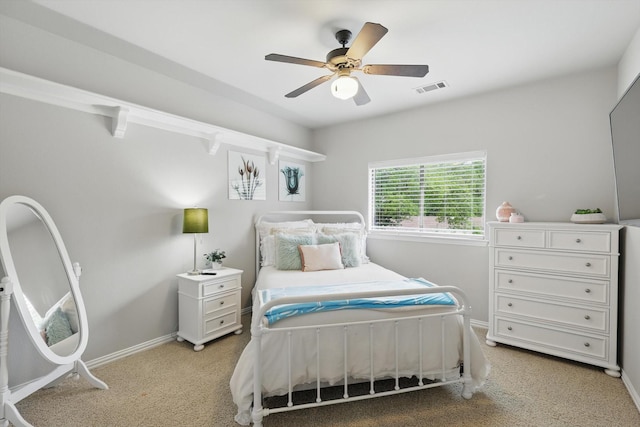 129 Shady Dale Ln, Coppell, TX 75019 - bedroom featuring light colored carpet, baseboards, and ceiling fan