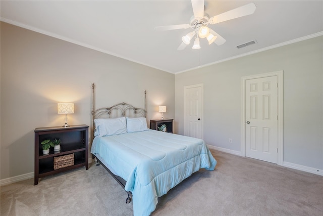 11240 Marsh Wren Cir, Flint, TX 75762 - carpeted bedroom featuring ornamental molding, baseboards, and ceiling fan