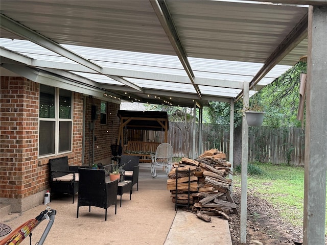 504 Cedar St, Mineral Wells, TX 76067 - view of patio / terrace featuring outdoor lounge area