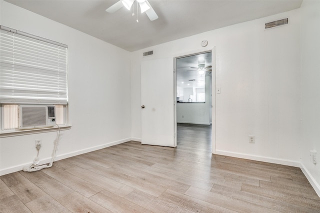 7130 Sorcey Rd, Dallas, TX 75249 - empty room with ceiling fan, wood finished floors, and baseboards