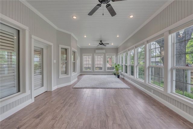 3308 Red Cliff Cir, Temple, TX 76502 - unfurnished sunroom with crown molding, wood finished floors, recessed lighting, and baseboards
