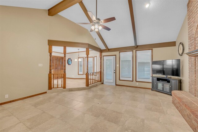 3308 Red Cliff Cir, Temple, TX 76502 - unfurnished living room with a ceiling fan and baseboards