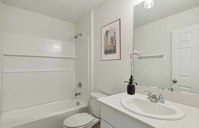 2808 Pecan Park Dr, Denton, TX 76208 - bathroom featuring vanity, toilet, and shower / bathtub combination