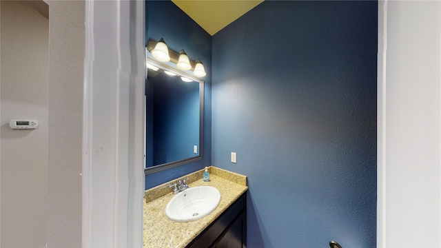4801 Birchman Ave, Fort Worth, TX 76107 - bathroom with vanity and a textured wall