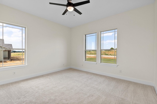 1128 Dixie Estates Way, Whitesboro, TX 76273 - spare room featuring ceiling fan, carpet flooring, and baseboards