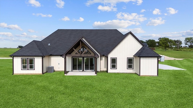 1128 Dixie Estates Way, Whitesboro, TX 76273 - rear view of property with a yard, cooling unit, and a shingled roof