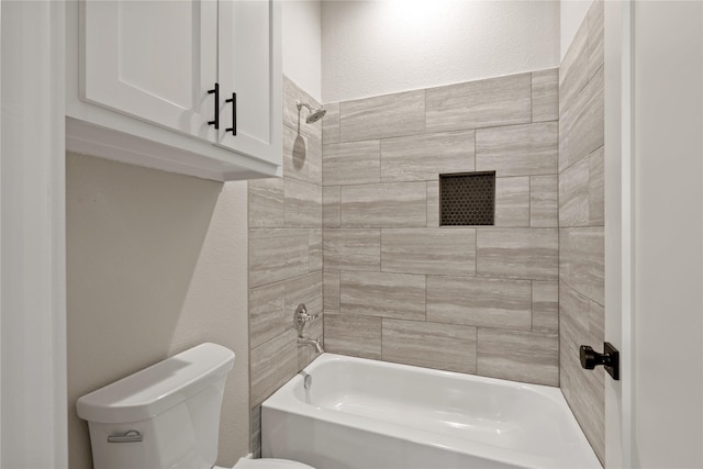 4665 Christie Ave, Caddo Mills, TX 75135 - full bathroom featuring toilet,  shower combination, and a textured wall